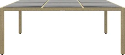 Produktbild von vidaXL Gartentisch 200x150x75 cm Hartglas und Poly Rattan Beige
