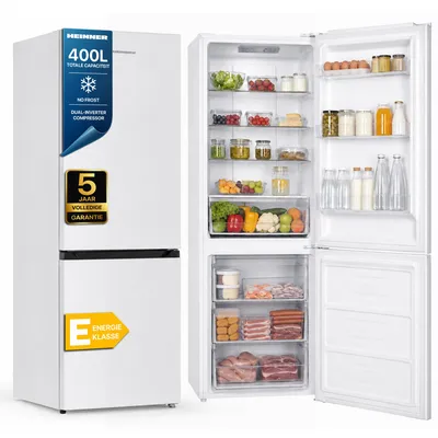 Productafbeelding van Heinner HCNF-HM400INVE++ Koel- en vriescombinatie, 400 liter, No Frost, Dual Inverter, wit