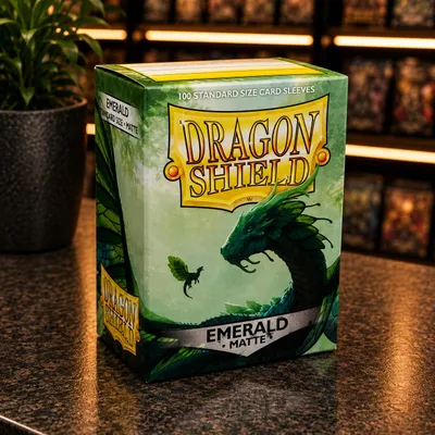 Productafbeelding van Dragon Shield: Emerald - Mat beschermhoezen - Standaard formaat, AI-gegenereerde afbeelding