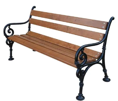 Produktbild von Casa Padrino Jugendstil Gartenbank mit Armlehnen Braun / Schwarz 150 x 40 x H. 76 cm - Gartenmöbel