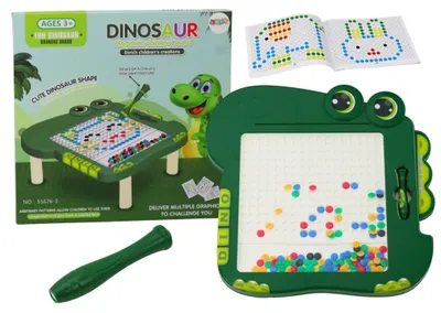 Produktbild von Leantoys Pädagogisches Magnetbrett Dinosaurierpfad Puzzle Grüne Perlen