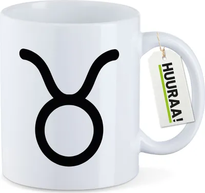 Produktbild von Huuraa Kaffeetasse Stier Sternzeichen Zeichen 330ml Weiß Keramik Kaffeebecher Geschenkidee