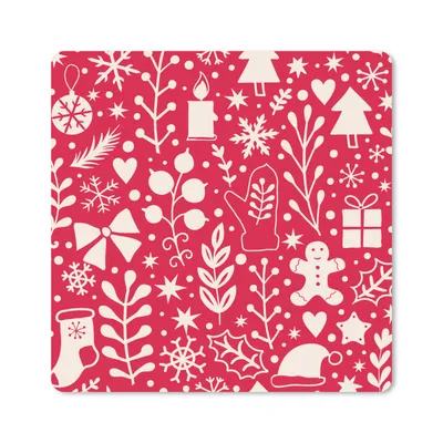 Produktbild von MuchoWow® Mauspad Mousepad Muster - Weihnachten - Winter - Fest 20x20 cm - Mousepads - Maus Mat - Pad - Mausunterlage - Desk Mat - Bureauartikeln