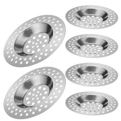 Produktbild von Abflusssieb Siebe Haarfänger - Edelstahl - 7 x 0,7 cm - 6 Stück - Für Küche und Bad