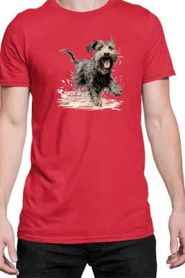 Zdjęcie produktu dla Męska Koszulka Funny Dogs Breeds Terrier Dog Breed, Man L / Czerwony