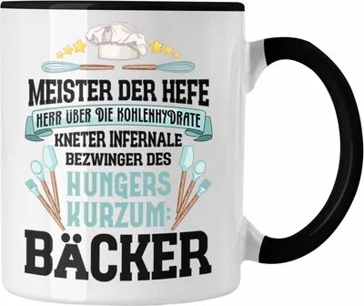 Produktbild von Trendation - Bäcker Tasse mit Spruch Geschenkidee Bäckerin Geschenk Männer Frauen (Schwarz)