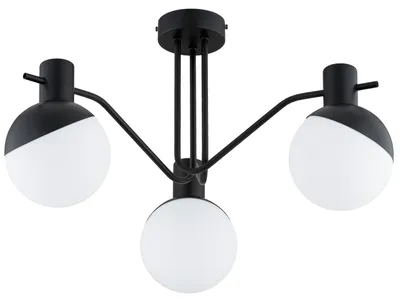 Zdjęcie produktu dla Lampa sufitowa ENIGMA czarno-biała 3xE14x10W metal wym:34x58x58cm IP20 Alfa