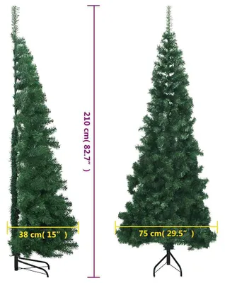 Zdjęcie produktu dla vidaXL Sztuczna choinka narożna zielona 210 cm PVC