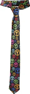 Produktbild von O22586 schwarz-bunt Herren Peace Hippy Krawatte