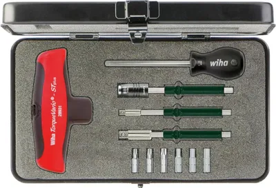 Produktbild von Wiha TorqueVario®-STplus Quergriff-Drehmomentwerkzeugsatz, 11-tlg. (2893 S01)