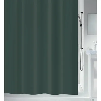 Produktbild von Spirella Anti-Schimmel Duschvorhang "Bio" Anti-Bakteriell, waschbar, wasserdicht PEVA 180x200cm Dunkelgrün