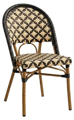 Image de Chaise de restaurant en ROTIN SYNTHETIQUE Beige,Noir pour Exterieur