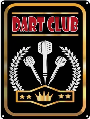 Produktbild von vianmo Blechschild 40x30 cm Dart Club schwarzes