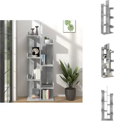 Obrázek produktu pro vidaXL Knihovna betonová šedá 48x25,5x140 cm materiál na bázi dřeva - Knihovny a regály