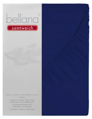 Produktbild von Bellana samtweich - Nobel-Jersey Elasthan Spannbetttuch 180-200 x 200-220 cm marine Perfekte Passform dank Elasthan