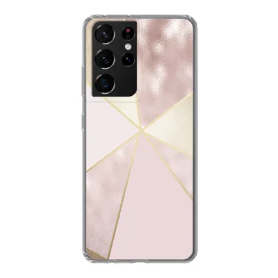 Produktbild von MuchoWow® Handyhülle Schutzhülle Hülle für Samsung Galaxy S21 Ultra Marmor - Rosa - Gold - Schick Silikon Softcase Handy Hülle - Mobiltelefon