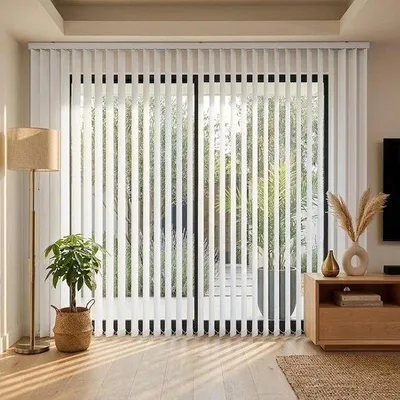 Obrázek produktu pro Vertikální rolety - panelové záclony Lambles - Rozložení prostoru - 50% Filtrování světla - 60cm x 180cm - bílé