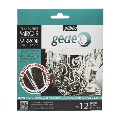 Produktbild von Pebeo Gedeo Spiegeleffekt-Blätter, Silber, 12er-Pack