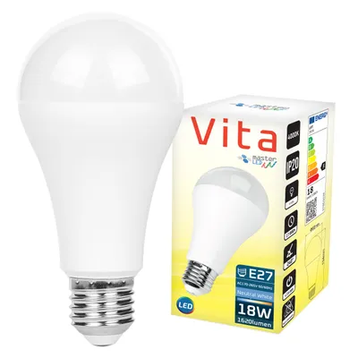 Produktbild von MasterLED LED Lampe – E27 A65 – 18W – 4000K Neutralweiß – 1620 lm – 240° – SMD 2835 – 230V