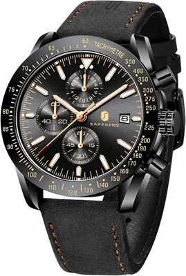 Produktbild von Herren-Analoguhr, Quarz-Chronograph, wasserdicht bis 30 m, Leuchtzeiger, Datumsanzeige, lässige und elegante Designeruhr für Business und Freizeit