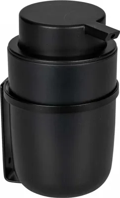 Produktbild von WENKO Turbo-Loc® Seifenspender Carpino Schwarz 250 ml ohne Bohren Spender Ausgabe Wand Bdezimmer
