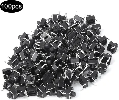 Obrázok produktu pre 100 ks momentálne hmatové tlačidlové spínače Mini Micro Tact Switch Accessory 6 x 6 x 6 mm