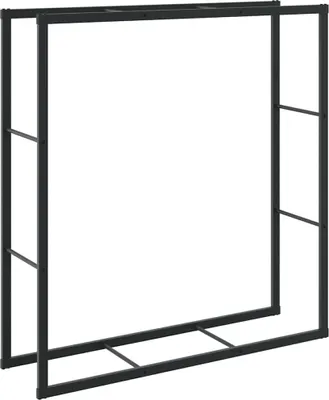 Image de vidaXL Étagère à bois de chauffage noir 110x30x116 cm Acier