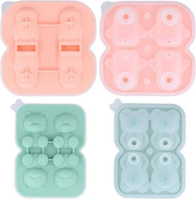 Produktbild von VHV - Eiswürfelform - lebensmittelechte Silikon-Pinguinform, 2 Stück - mit Deckel - für Whisky, Cocktails, Eiskaffee und Partys