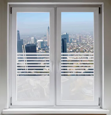 Produktbild von INDIGOS UG Fensterfolie Sonnenschutz Sichtschutzfolie Glasdekorfolie Stripes satiniert blickdicht - 1200mm Breite x 500mm Höhe