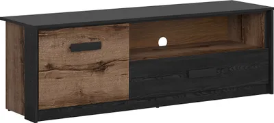 Produktbild von TV-Möbel Romane mit 1 Schublade und 1 Tür, Holzoptik und Schwarz, 150cm