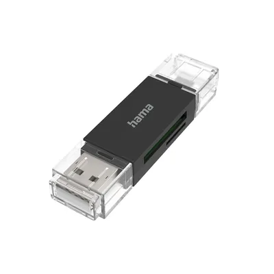 Obrázek produktu pro Hama 00200130, MicroSD (TransFlash), SD, Černá, 480 Mbit/s, USB/Micro-USB, 19,1 mm, 11 mm