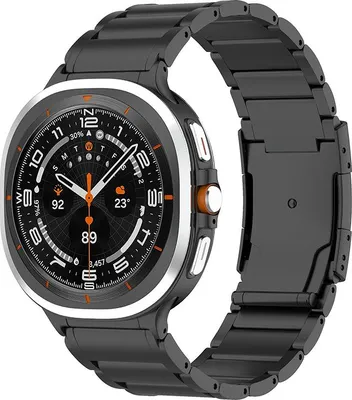 Produktbild von Strap-it Titan-Gliederarmband - passend für Samsung Galaxy Watch Ultra / Ultra 2025 (schwarz)