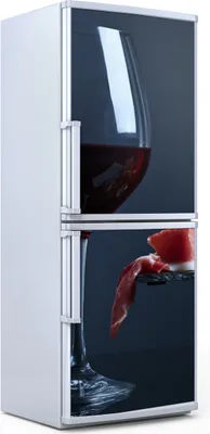 Produktbild von Kühlschrankdekoration 70x180 cm Aufkleber auf dem Kühlschrank - Jamon mit Rotwein