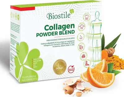 Produktbild von Biostile Collagen Powder Blend - 5 zdrojů hydrolyzovaného kolagenu a vitaminu C