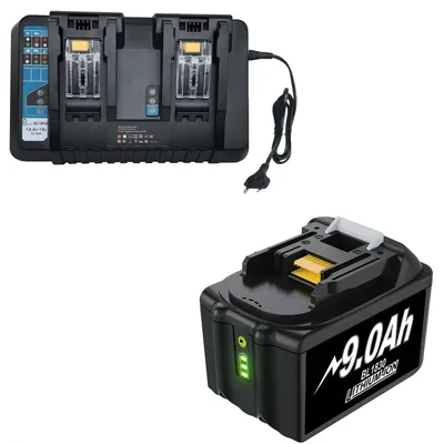 Immagine prodotto di Caricabatterie Makita 18V, compatibile con BL1850B e BL1860, carica rapida per elettroutensili, giallo