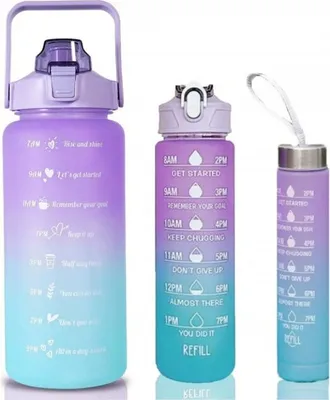 Produktbild von Wasserflasche Bidon ombre 3in1 mit Messbecher tragbar BD07WZ1