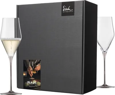Image de EISCH 2 flûtes à champagne 518/7 en coffret cadeau. Festivity RAVI PLATINUM 75851870