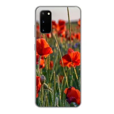 Produktbild von MuchoWow® Handyhülle Schutzhülle Hülle für Samsung Galaxy S20 Blumen - Mohnblumen - Natur - Rot Silikon Softcase Handy Hülle - Bild