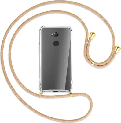 Produktbild von Handykette Backcover-Schutzhülle mit Band (Metall goldfarben) für Sony Xperia XA2 Ultra - beige