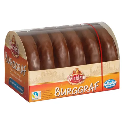 Obrázek produktu pro Wicklein Burggraf Norimberské oplatky perníkové mléčná čokoláda 200g
