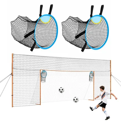Image de VEVOR, but de football portable de 484 x 212 cm, idéal pour les jardins et les écoles, équipé d'un filet de protection et d'un filet de but.