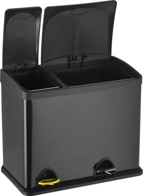 Produktbild von SVITA SVITA - Doppelabfalleimer - 26 Liter - Grau - Legierter Stahl - 46x27x39 cm