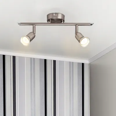 Produktbild von BRILLIANT LED Spotstrahler Loona  | zeitlose Wandleuchte | 2-flammig | Metall | eisen | Kopf schwenkbar  | 2x GU10 max 3 W