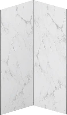 Produktbild von Wandpaneele Dusche 2er-Set inkl. Profile - Aluminium - 2x 90 x 210 cm - Marmor-Optik Weiß - ENEKO