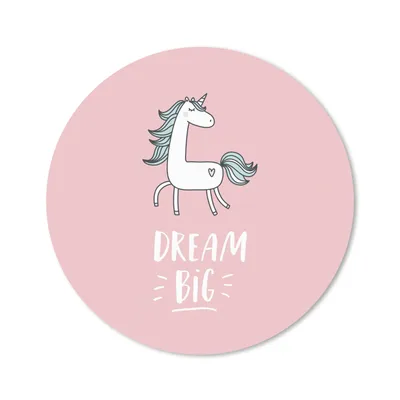 Produktbild von MuchoWow® Mauspad Mousepad Einhorn - Kinder - Zitate - Große Träume - Mädchen - Rosa 20x20 cm - Mousepads - Maus Mat - Pad - Mausunterlage - Schreibtischmatte