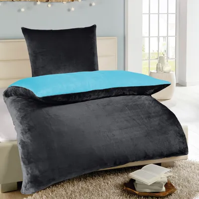 Produktbild von Dwustronna pościel Cashmere Touch - Cloud Castle ( 135x200cm / 80x80cm ) Antracyt - Petrol