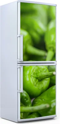 Produktbild von Kühlschrankdekoration  60x180 cm  Aufkleber auf dem Kühlschrank - grüner Pfeffer