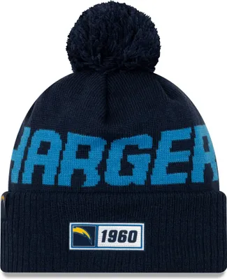 Produktbild von NFL Los Angeles Chargers Road Sideline 2019 Bobble Wollmütze cuffed knit NewEra