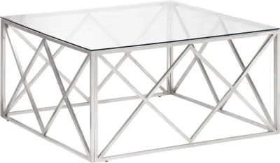 Produktbild von vidaXL Couchtisch Silbern Edelstahl und Hartglas