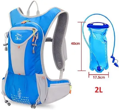 Productafbeelding van CarryQuest® - Rugzak voor hydratatie - 2 liter drinkreservoir, polyester, blauw
